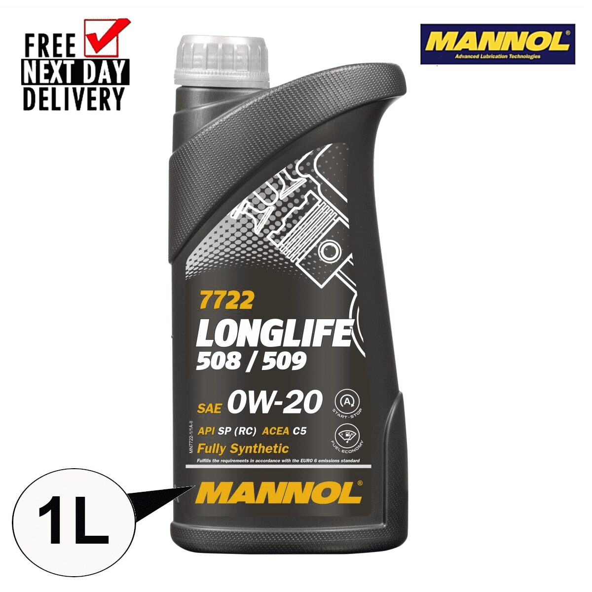 1L Mannol VW 508 509 0W-20 0W20 Fully Synthetic Long Life Engine Oil MB .