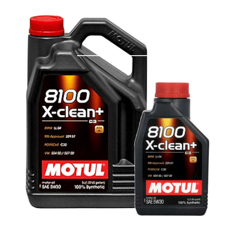 Motul 8100 X-Clean+ 5W30 Fully Synthetic* Vw504/50700* Ll04 Bmw - CMG Oils  Direct