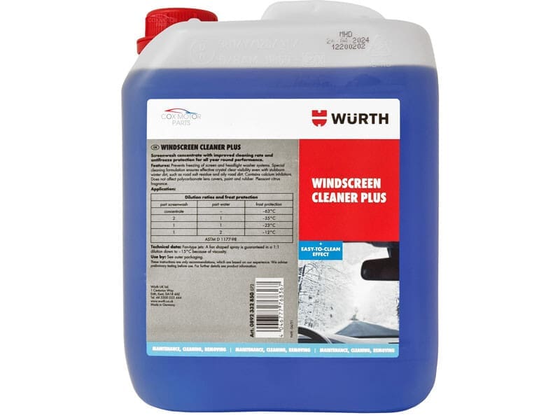 Wurth Windscreen Cleaner / Additive Screenwash 5 Litres